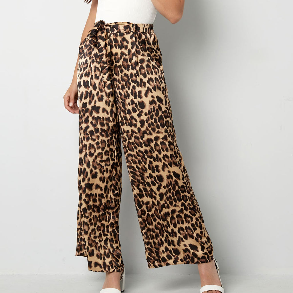 High waist leopard pants
