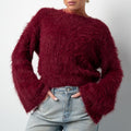 Fluffy sweater bordeaux