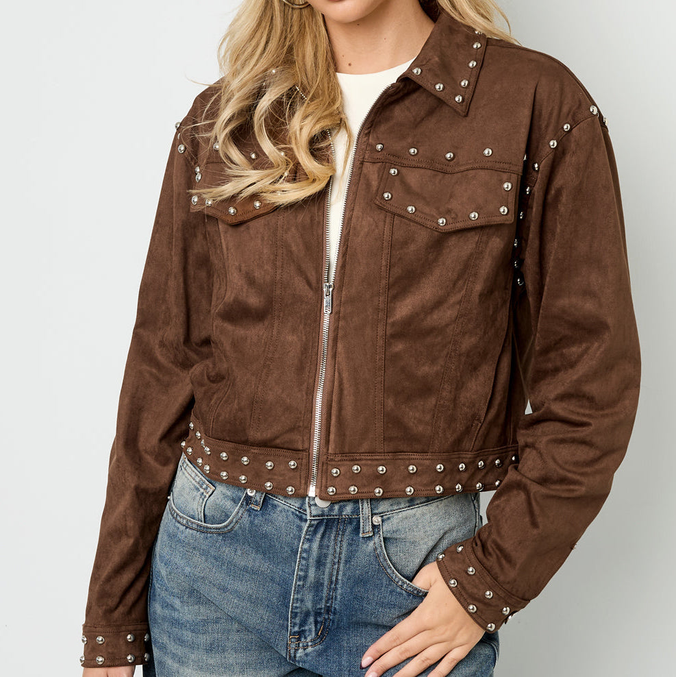 Suède studs jacket
