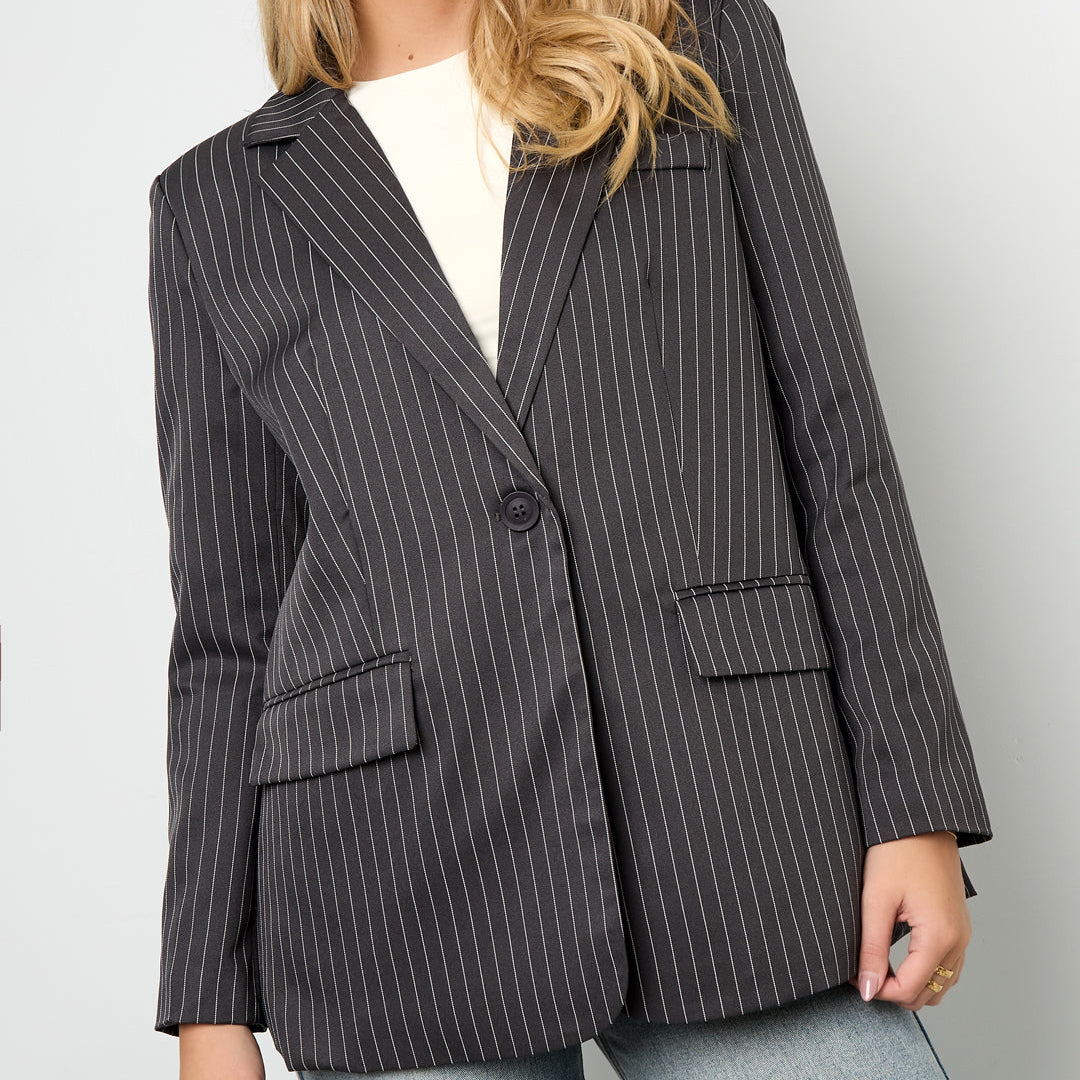 Asymetrische blazer grijs