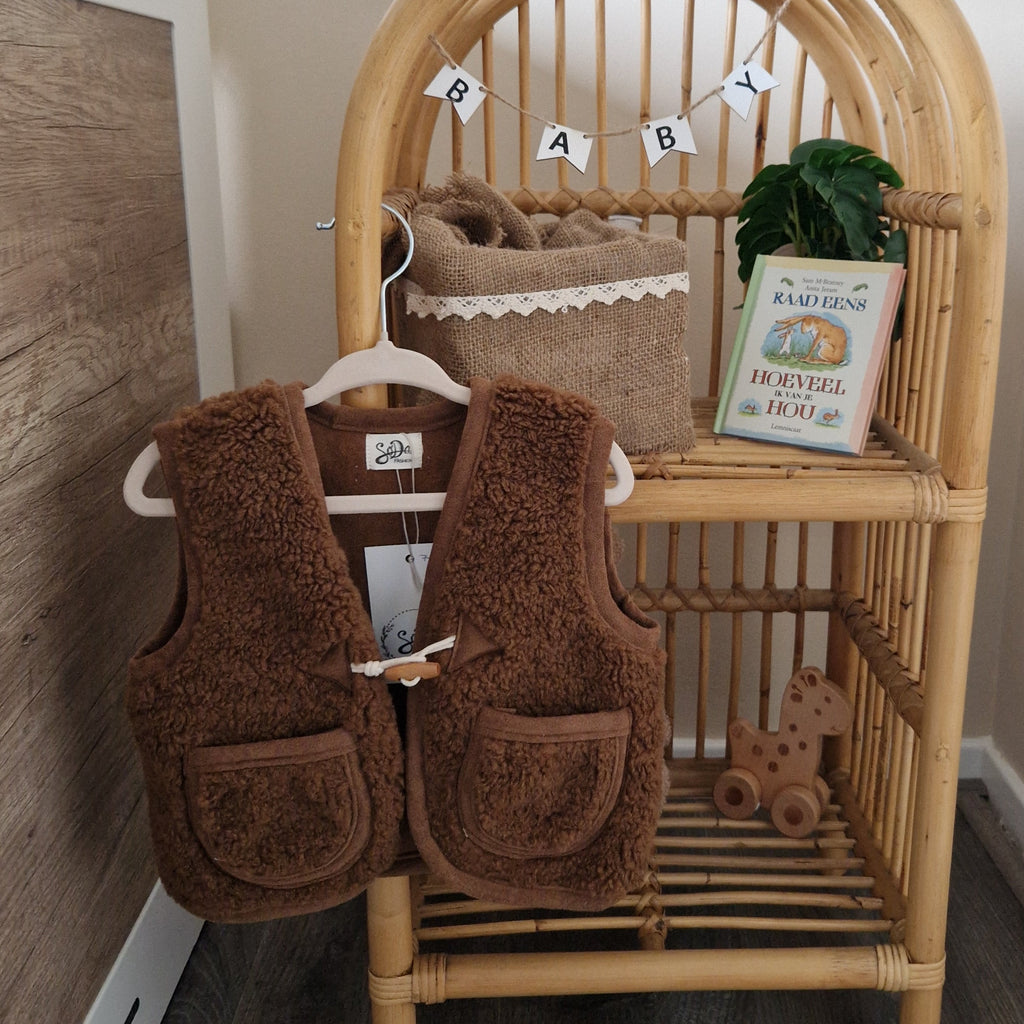 Teddy gilet bruin