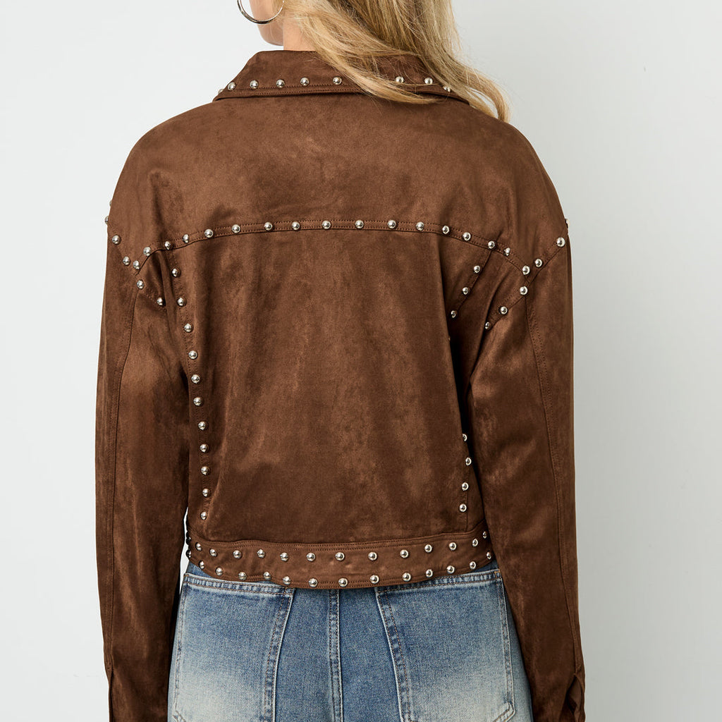 Suède studs jacket