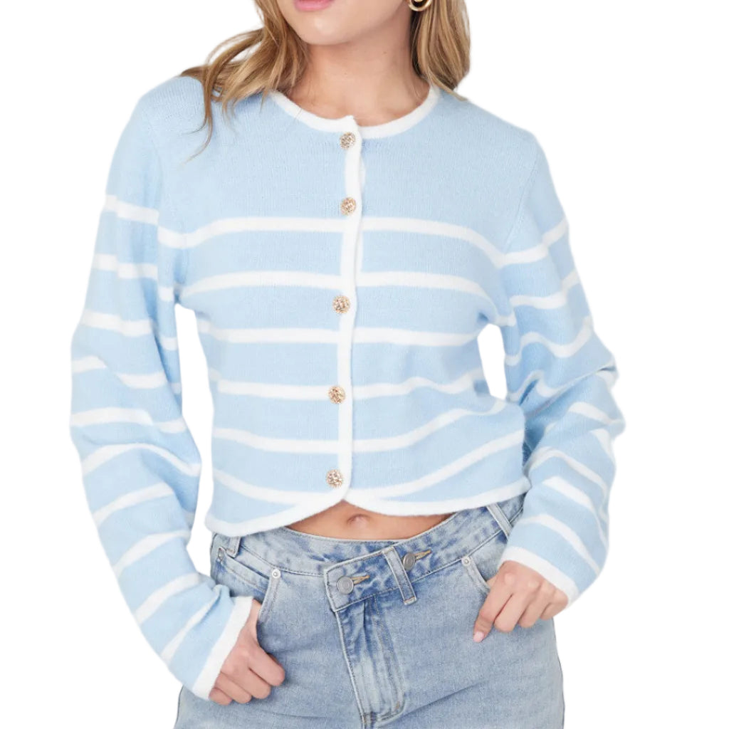 Lieve streep blauw/wit