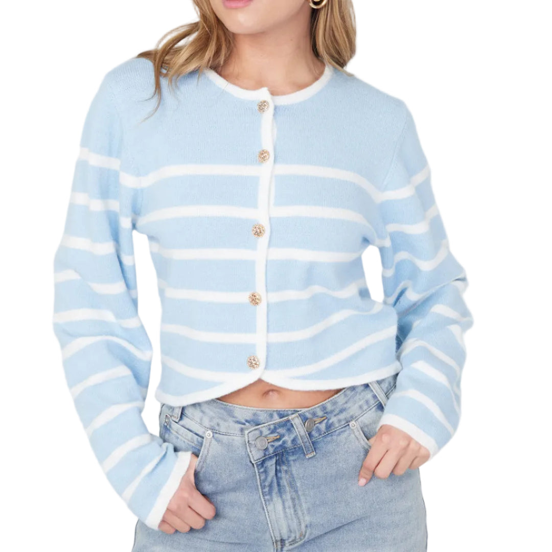 Lieve streep blauw/wit