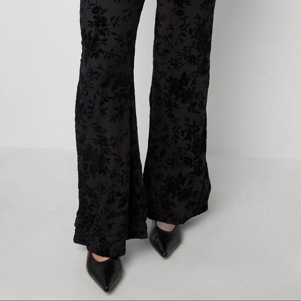 Flower flared zwart