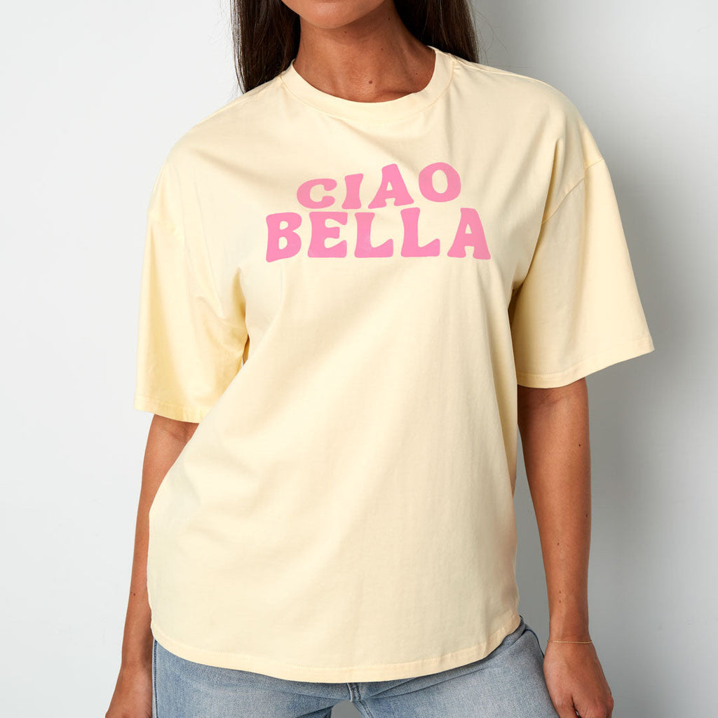 Ciao bella T-shirt geel