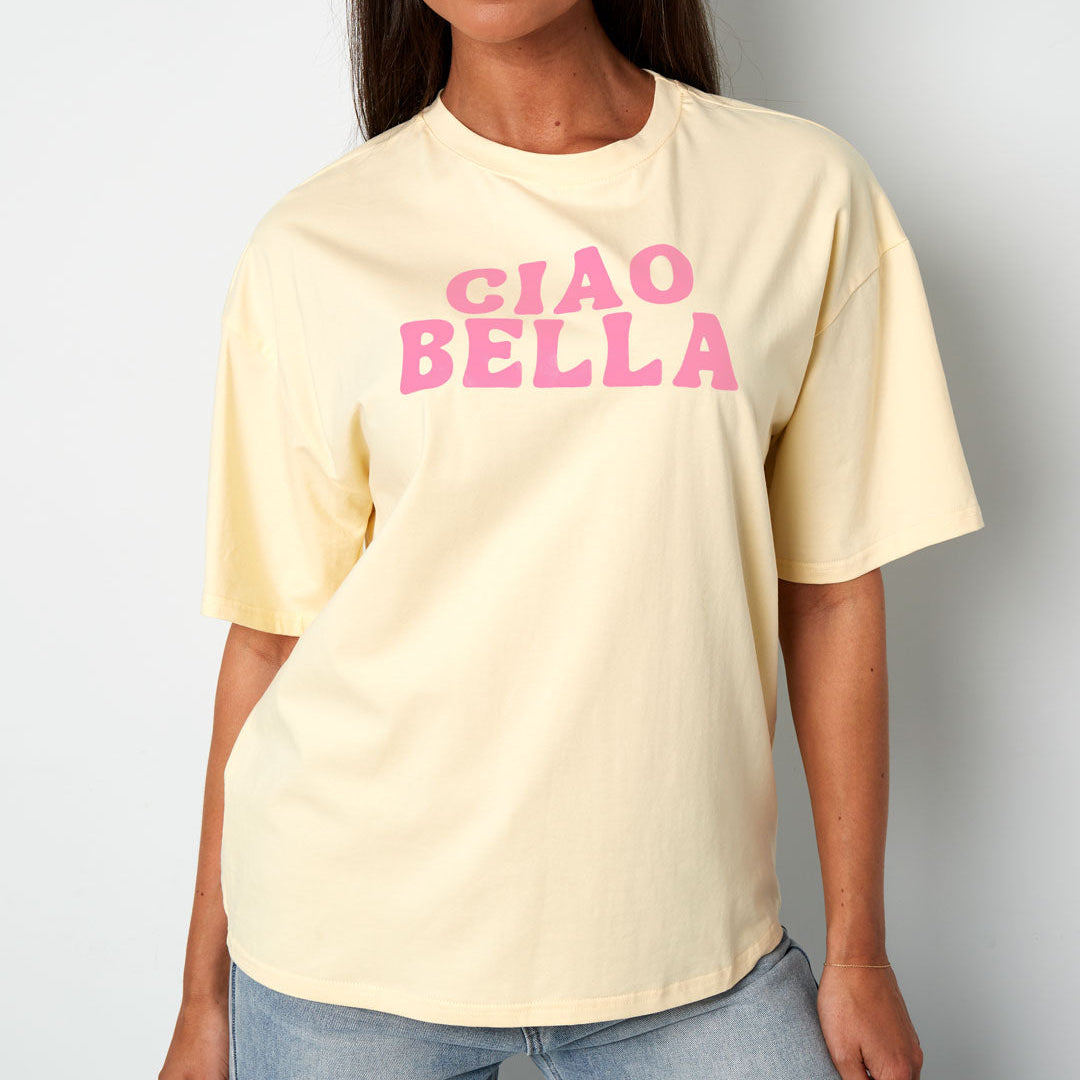 Ciao bella T-shirt geel