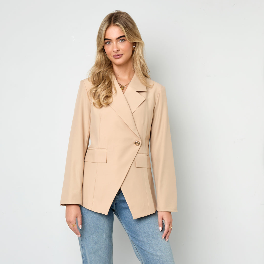 overslag blazer beige