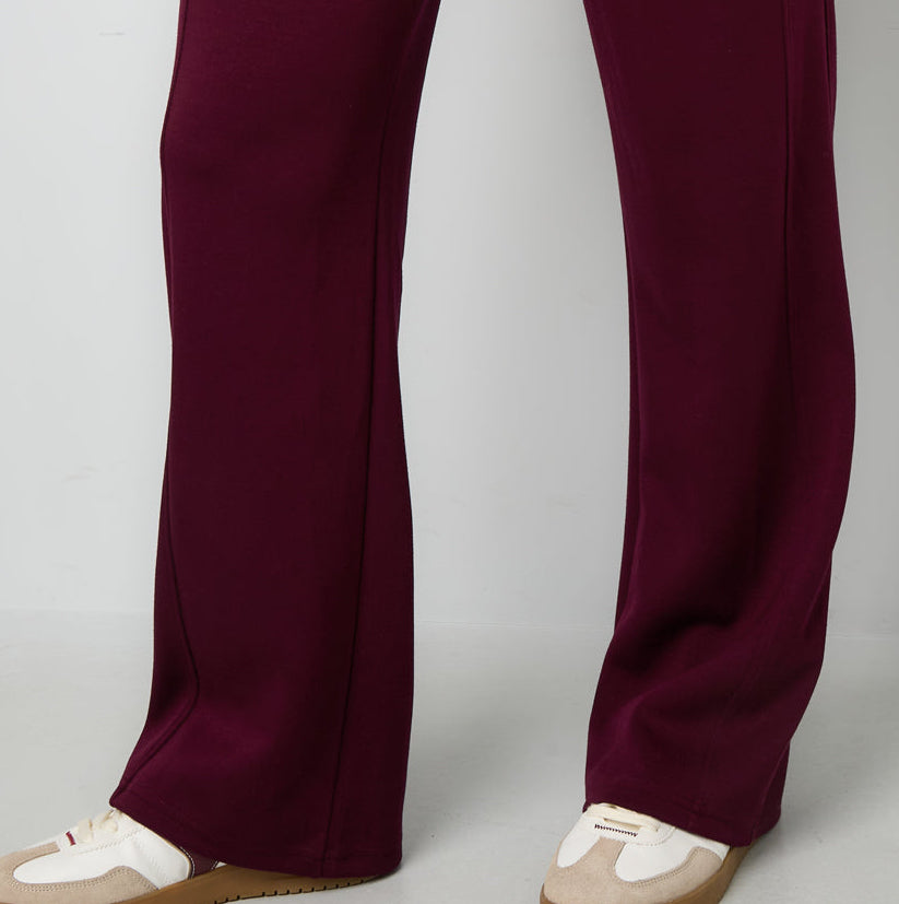 Sporty wide leg bordeaux