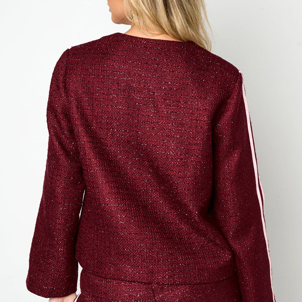 Tweed blazer rood