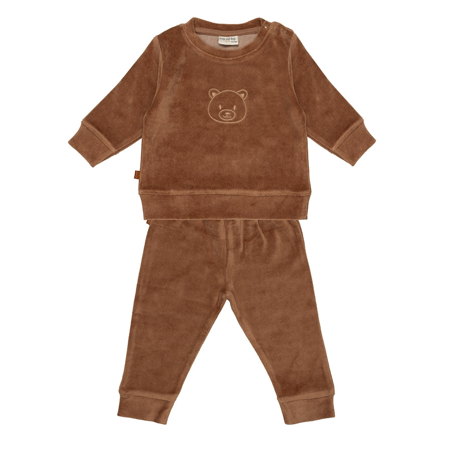 Cozy set cognac verlours