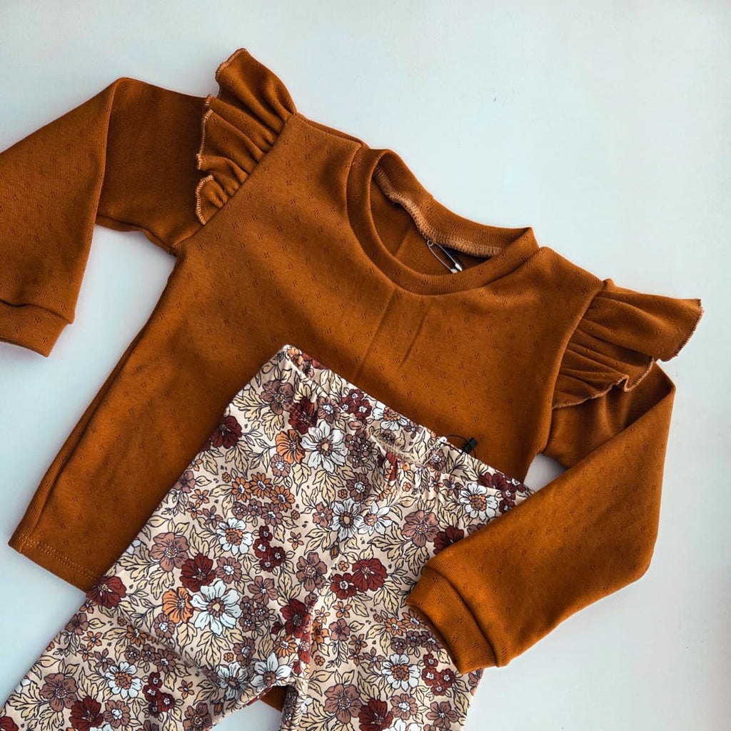 Longsleeve cognac bruin