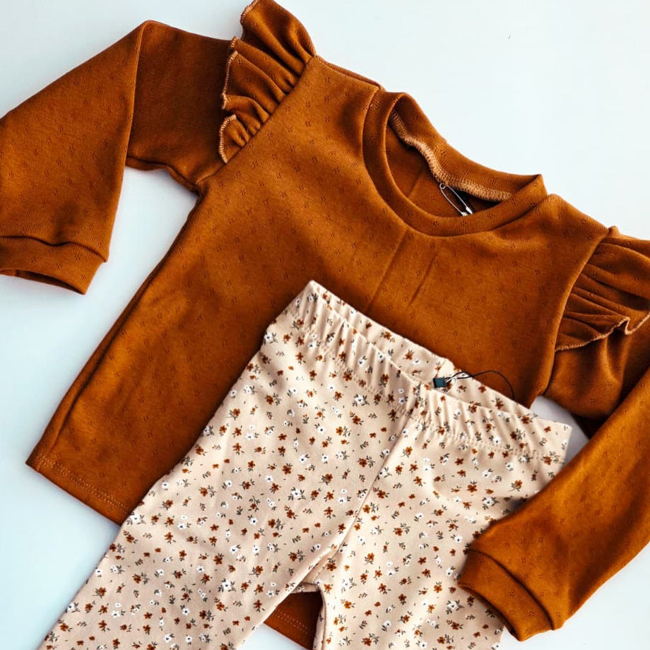 Longsleeve cognac bruin