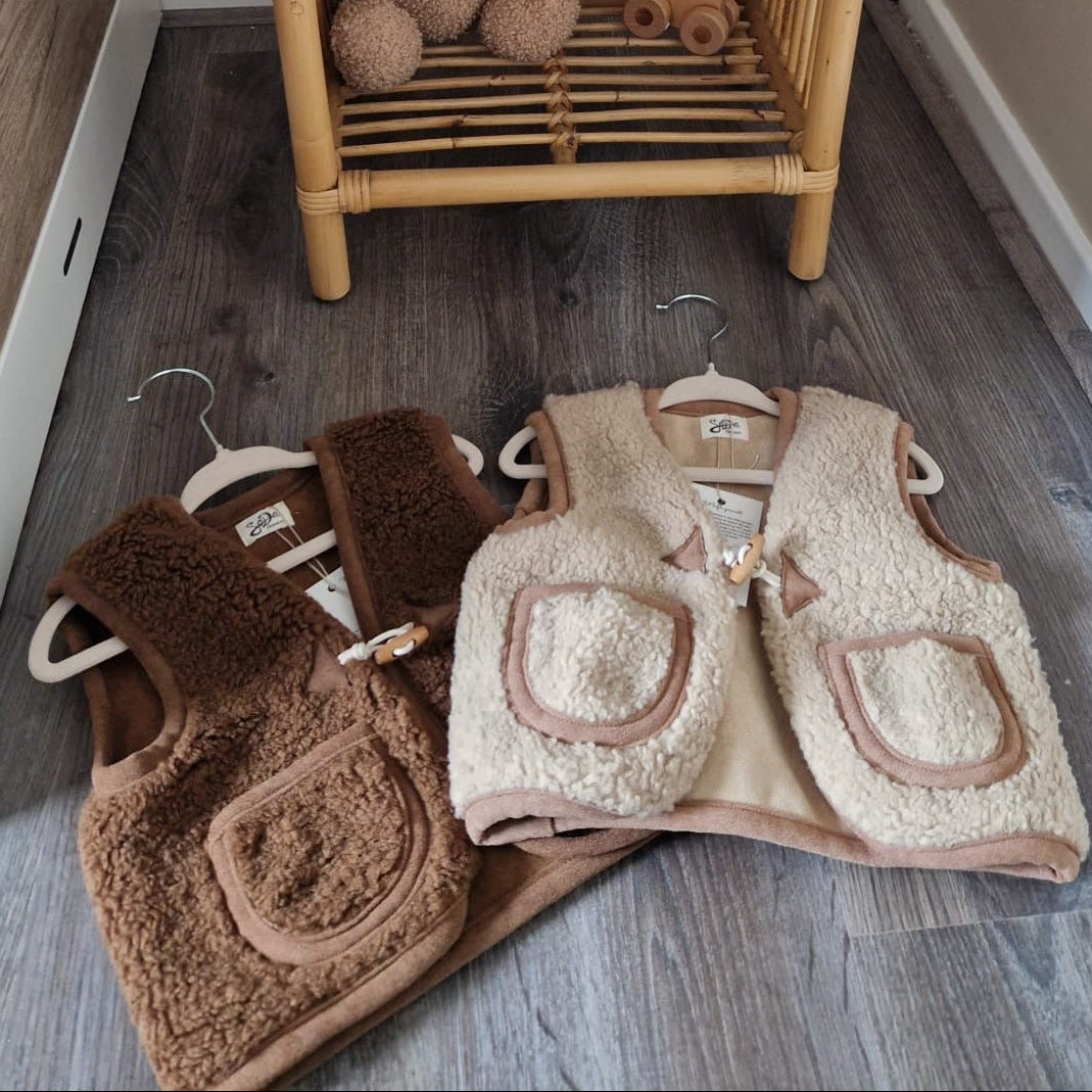 Teddy gilet bruin