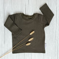 Wafel longsleeve legergroen
