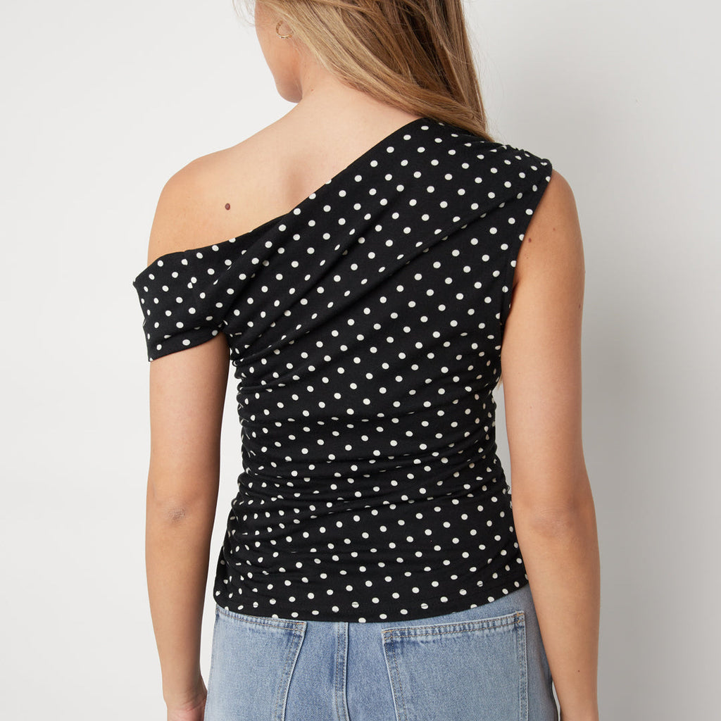 Polkadot top zwart