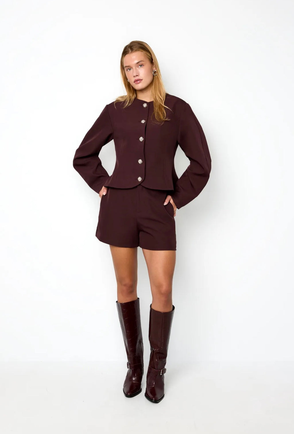 Pantalon short bordeaux
