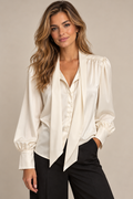 Satijnen blouse crème