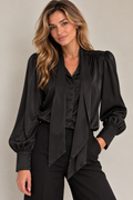 Satijnen blouse zwart