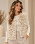 Teddy gilet ecru