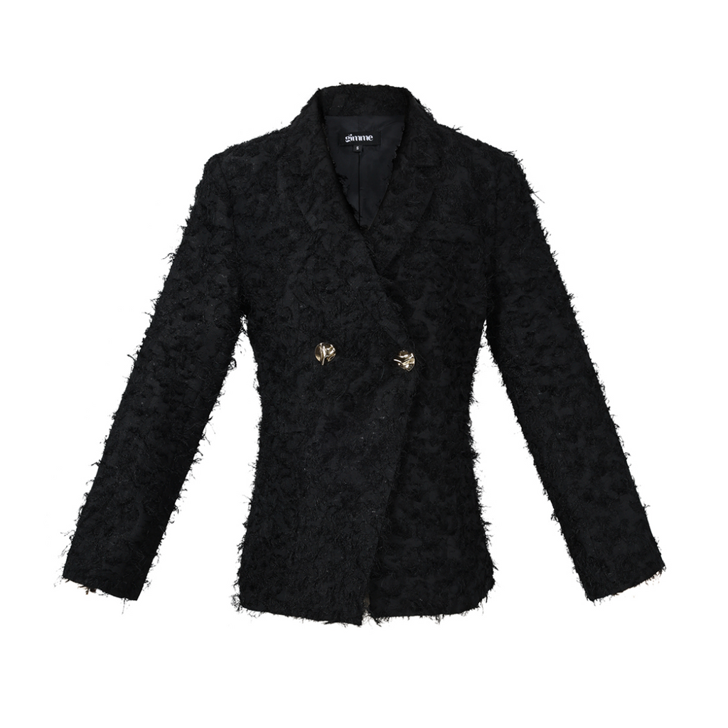 Structuur blazer zwart