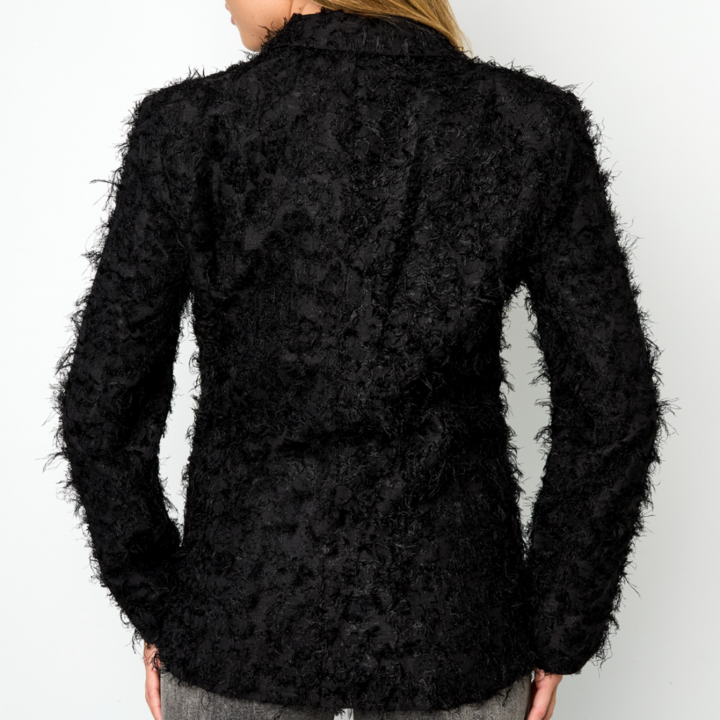 Structuur blazer zwart