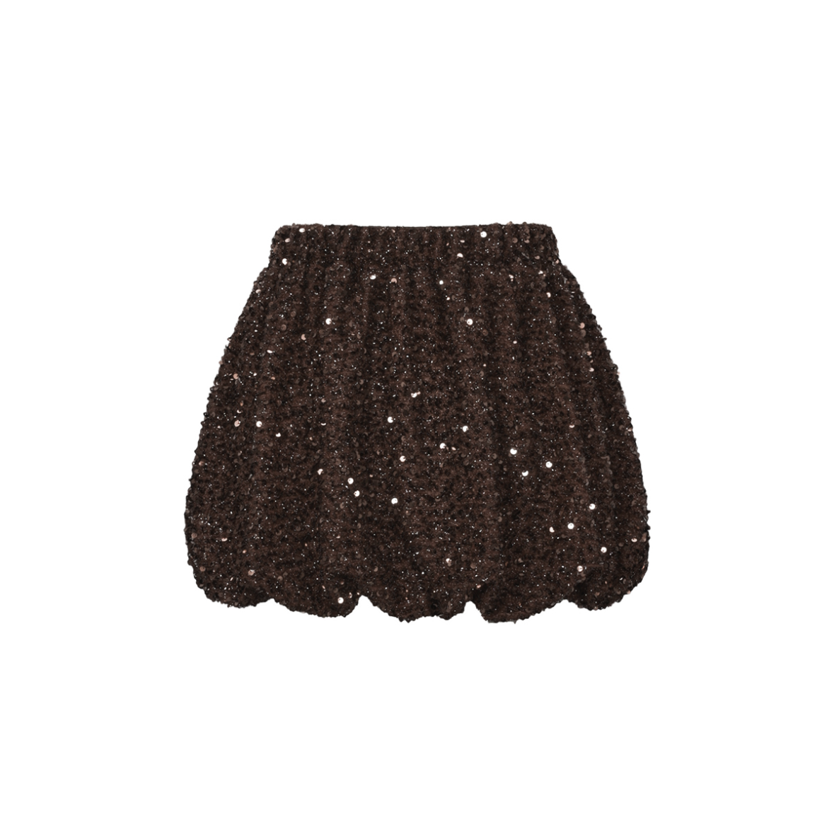 Pailetten skort bruin