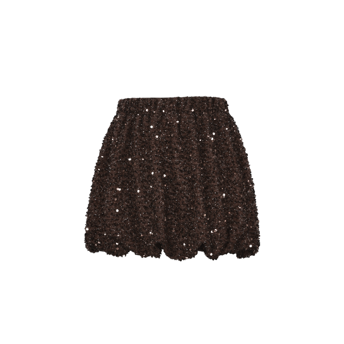 Pailetten skort bruin