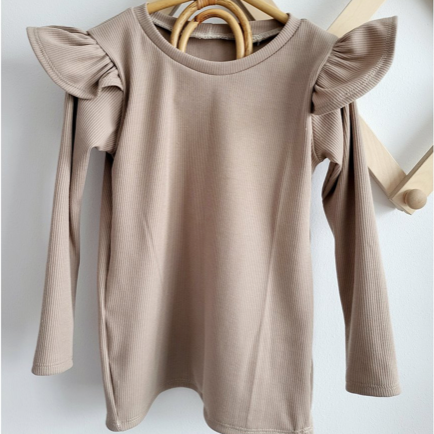 Rib longsleeve beige