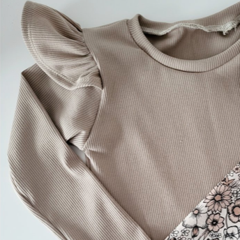 Rib longsleeve beige