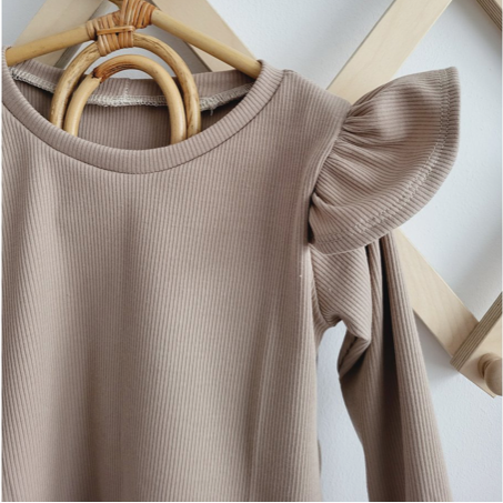 Rib longsleeve beige