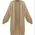 Gebreid vest beige