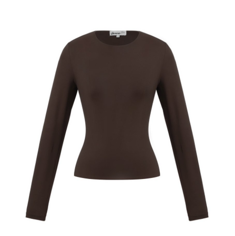 Basic longsleeve bruin