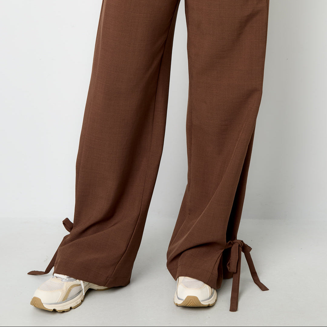 Bruine strik pantalon