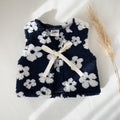 Teddy flower gilet blauw