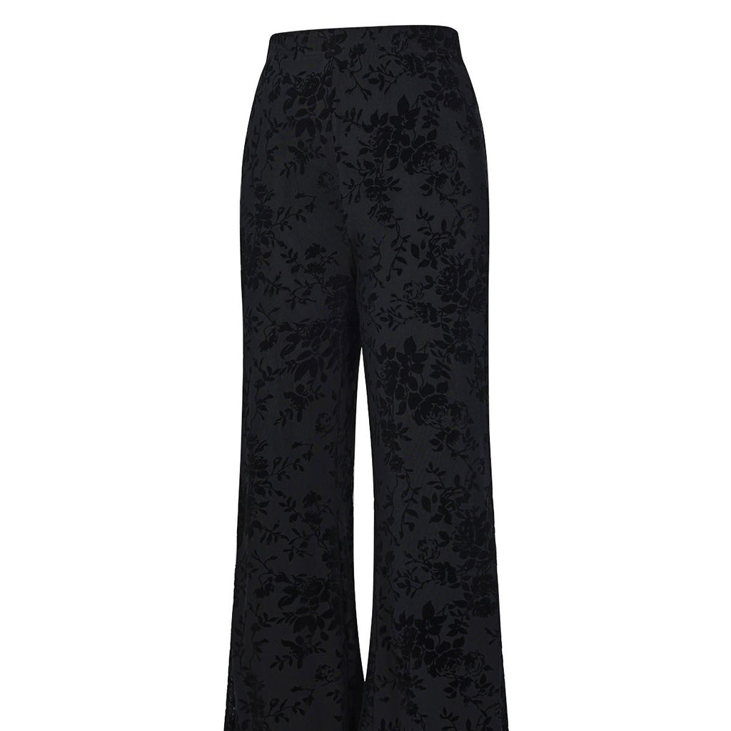Flower flared zwart