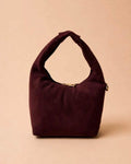 Suede hobo tas bordeaux