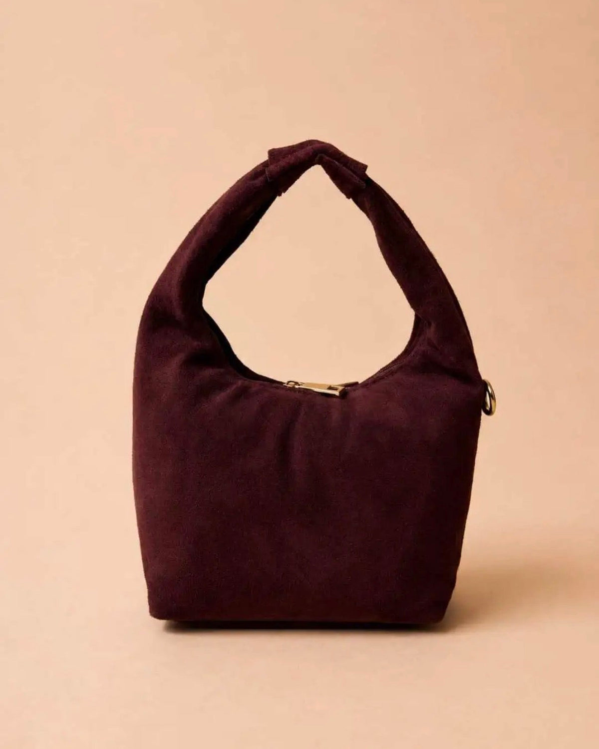 Suede hobo tas bordeaux