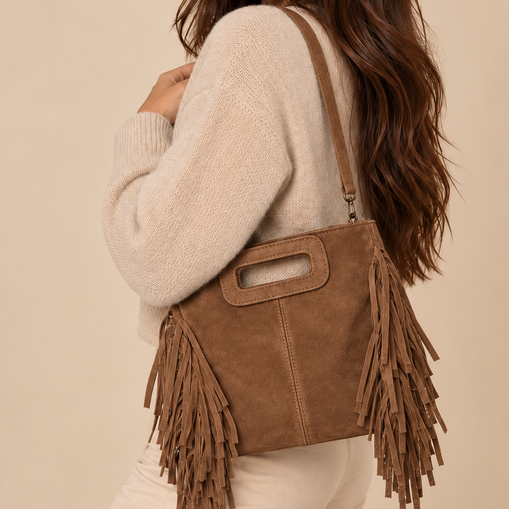 Ruffle bag brown