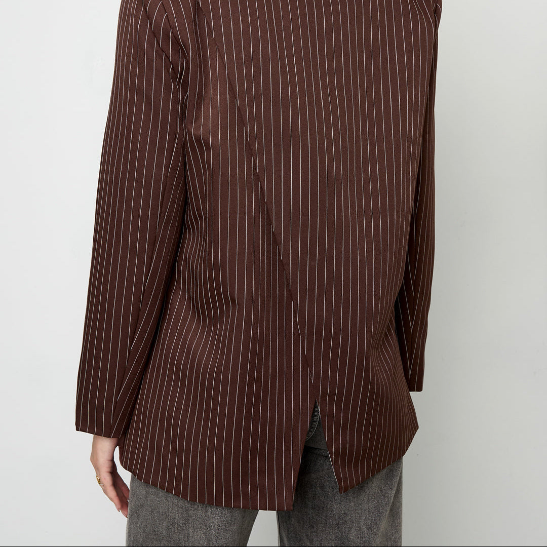 Asymetrische blazer bruin