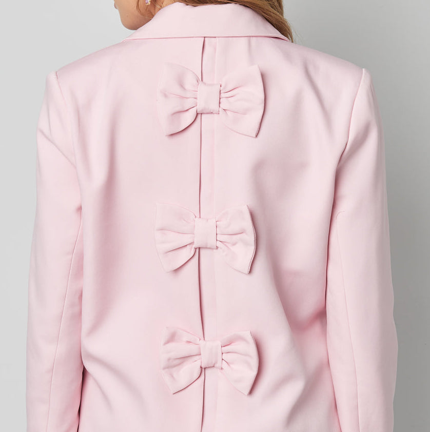 Strik blazer roze