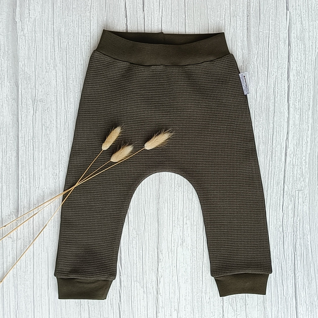 Wafel harembroekje legergroen