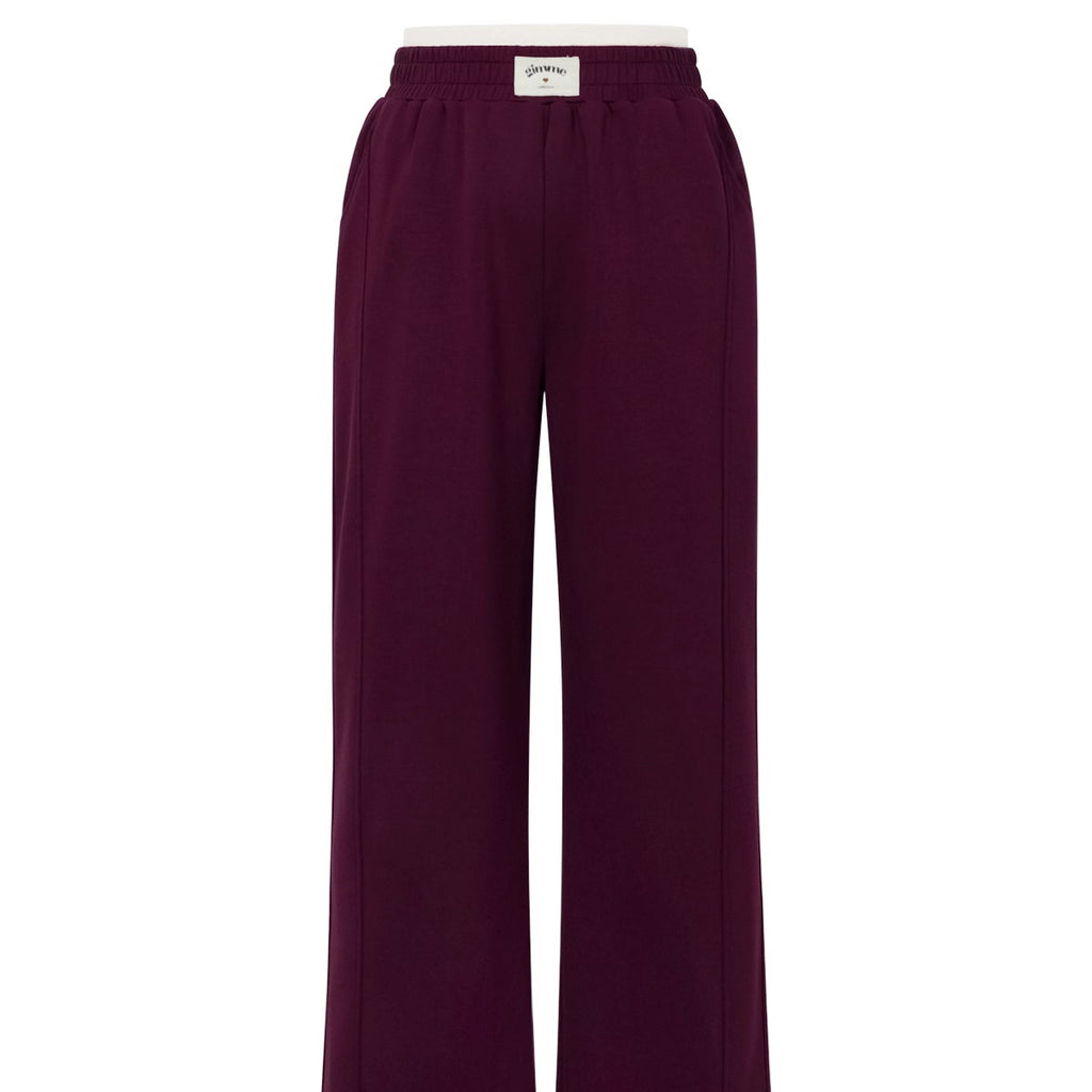Sporty wide leg bordeaux