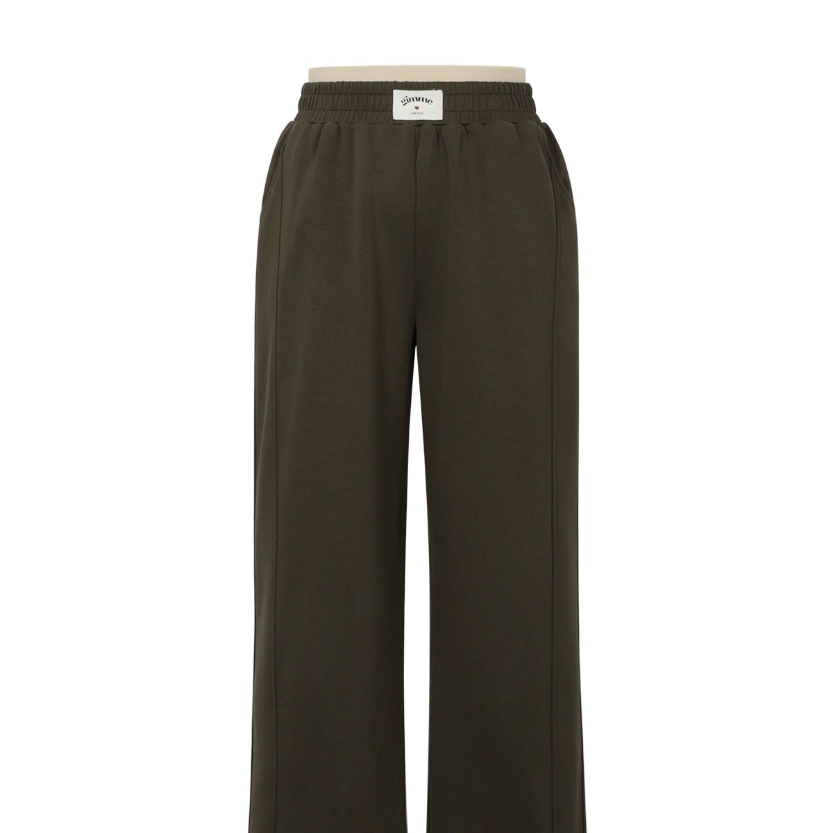 Sporty wide leg donkerbruin