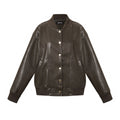 Leren bomber donkerbruin