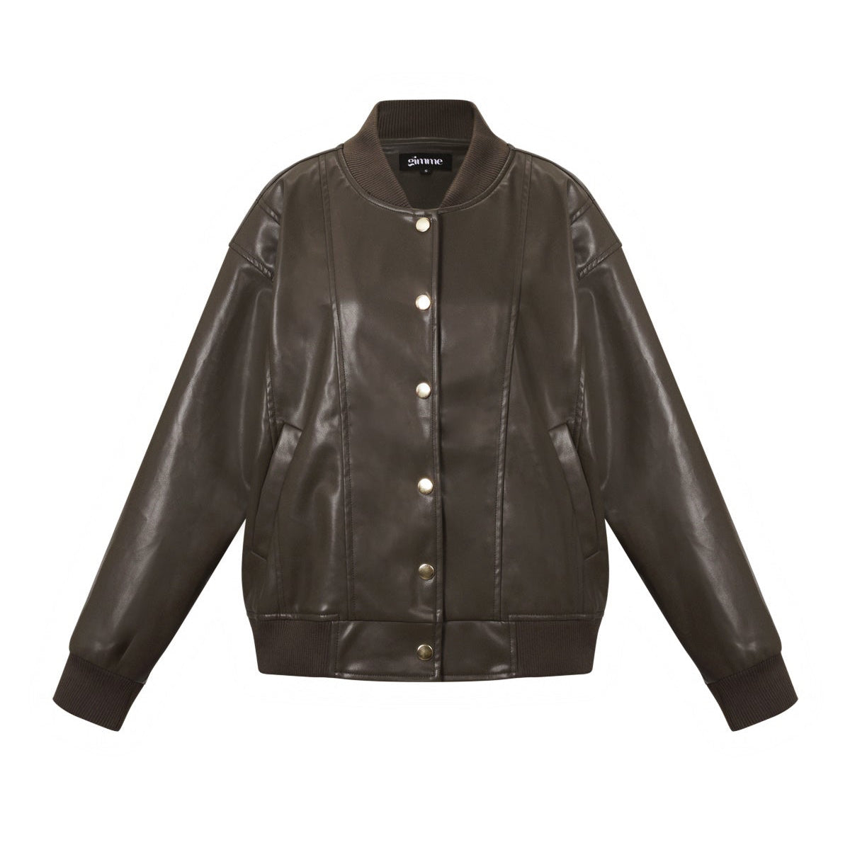 Leren bomber donkerbruin