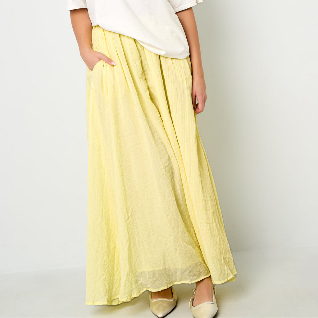 linnen rok geel