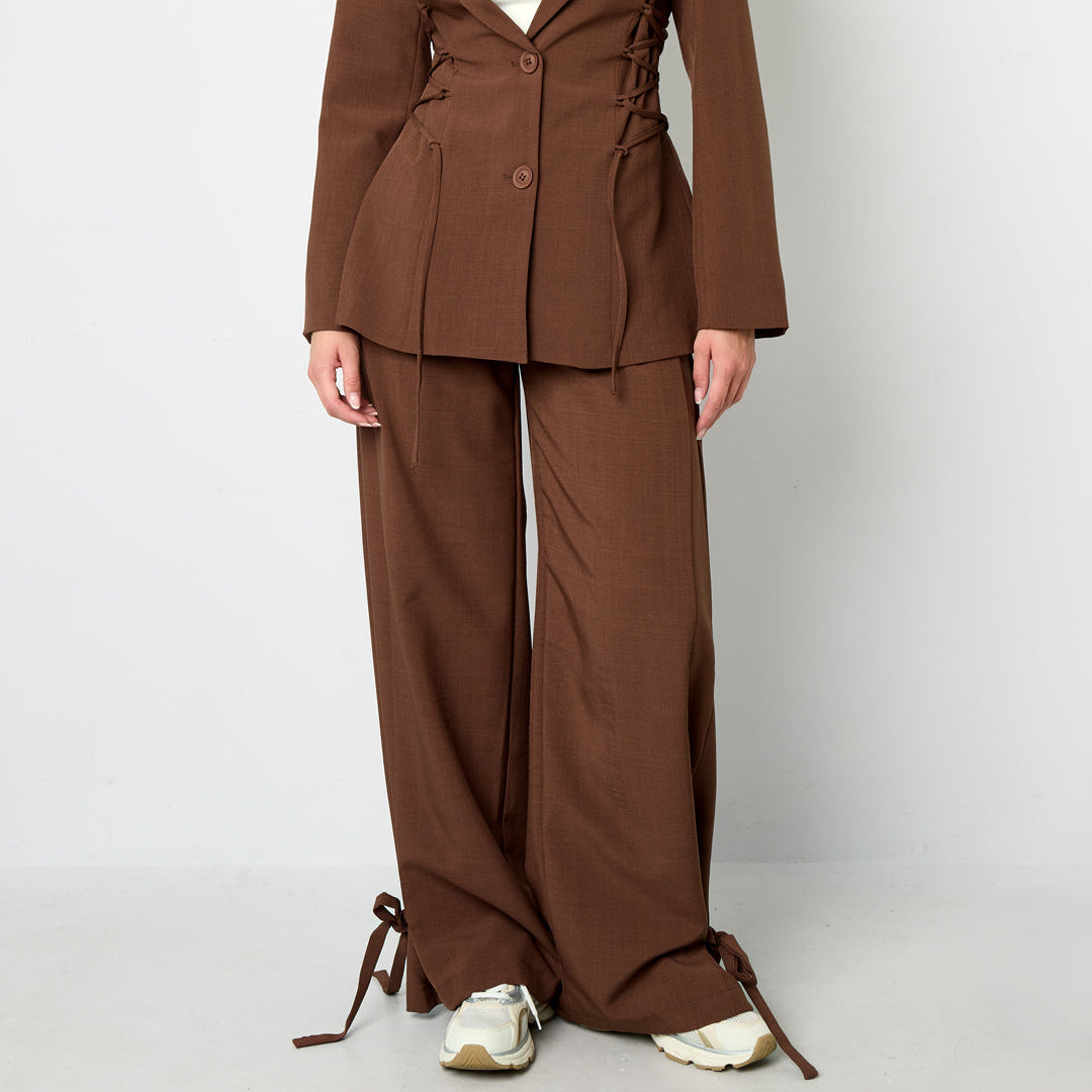 Bruine strik pantalon