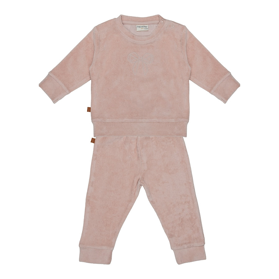 Cozy set roze velours
