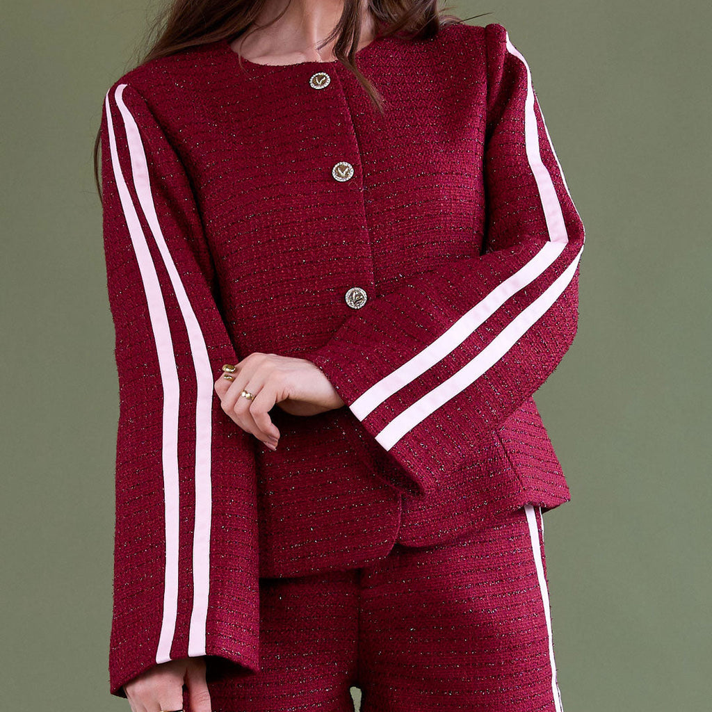 Tweed blazer rood